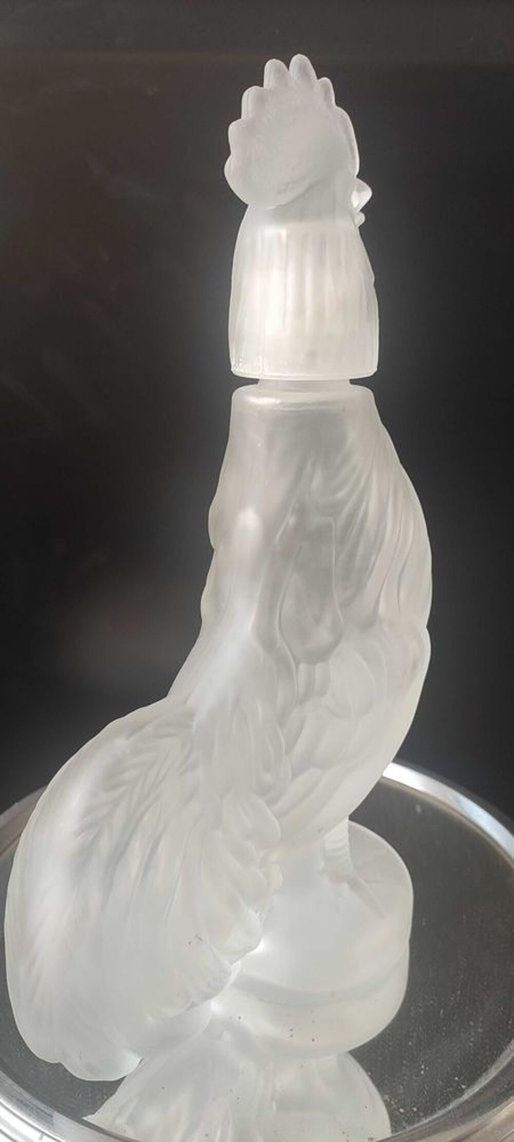 Carafe zoomorphe (28 cm) en verre d&eacute;poli italien - Ann&eacute;es 70 