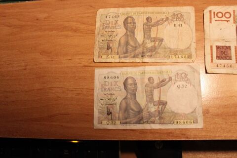 2 billet de 10 francs afrique occidentale Condat-en-Combraille (63)