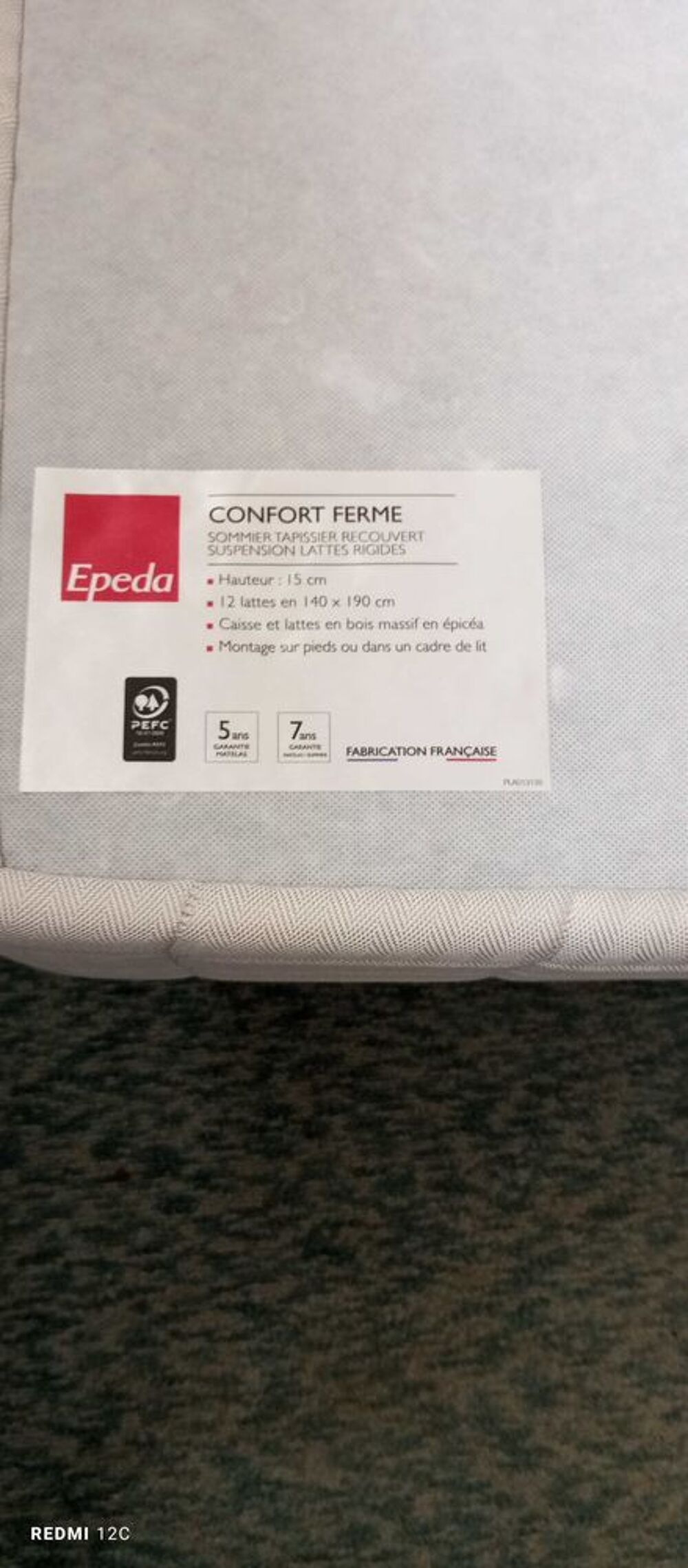matelas Simmons et sommier Epeda 90x190 Meubles