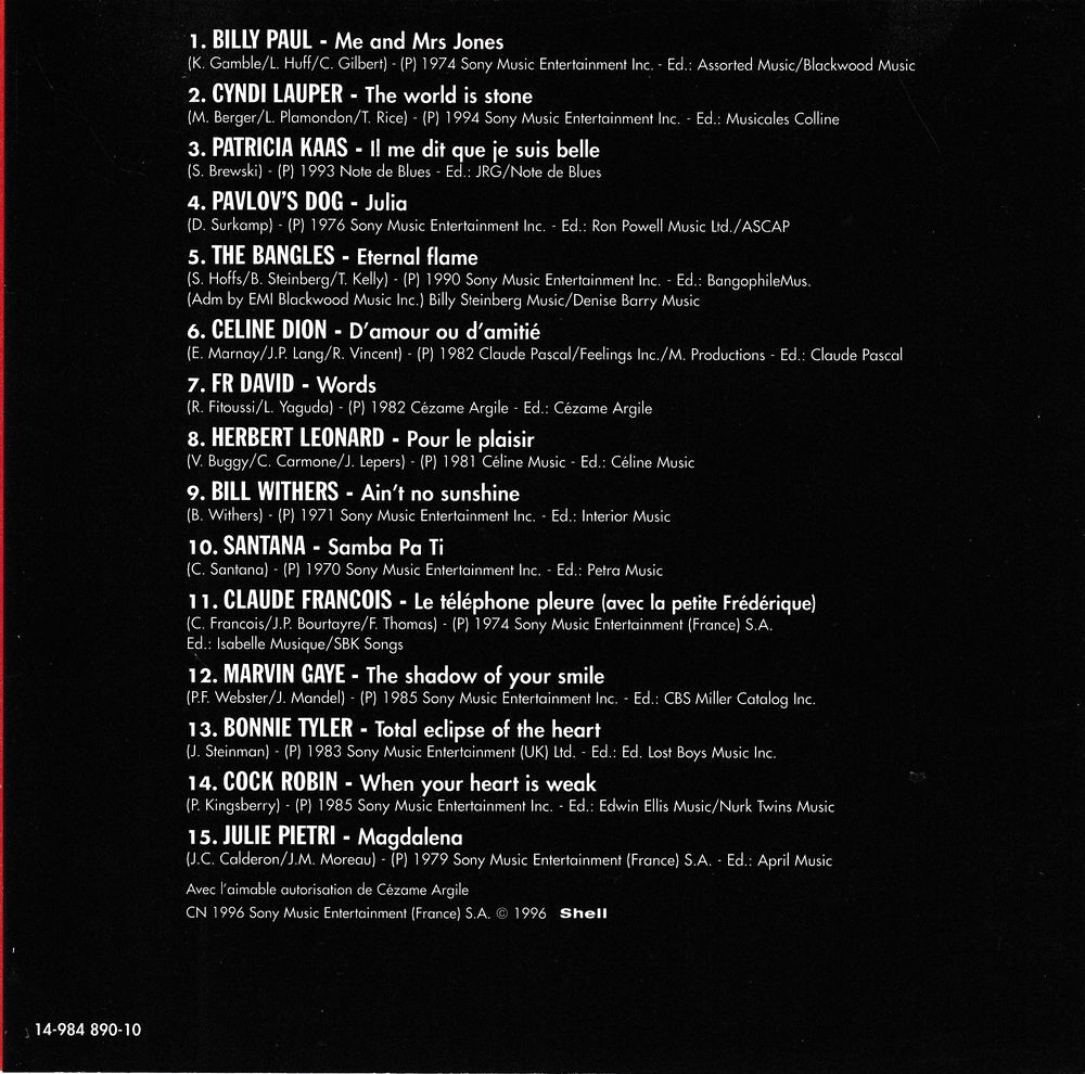 CD Slow Forever Vol.2 Titres En Version Originale Shell Col CD et vinyles