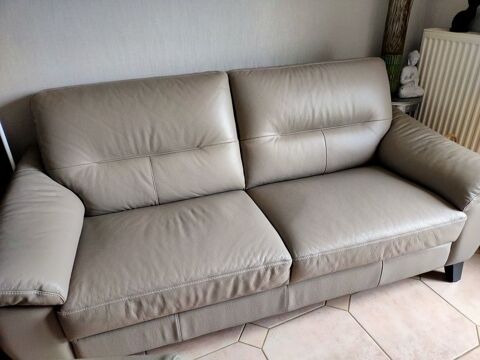 CANAPE  EN CUIR TAUPE  (cause dmnagement) 250 Le Poinonnet (36)