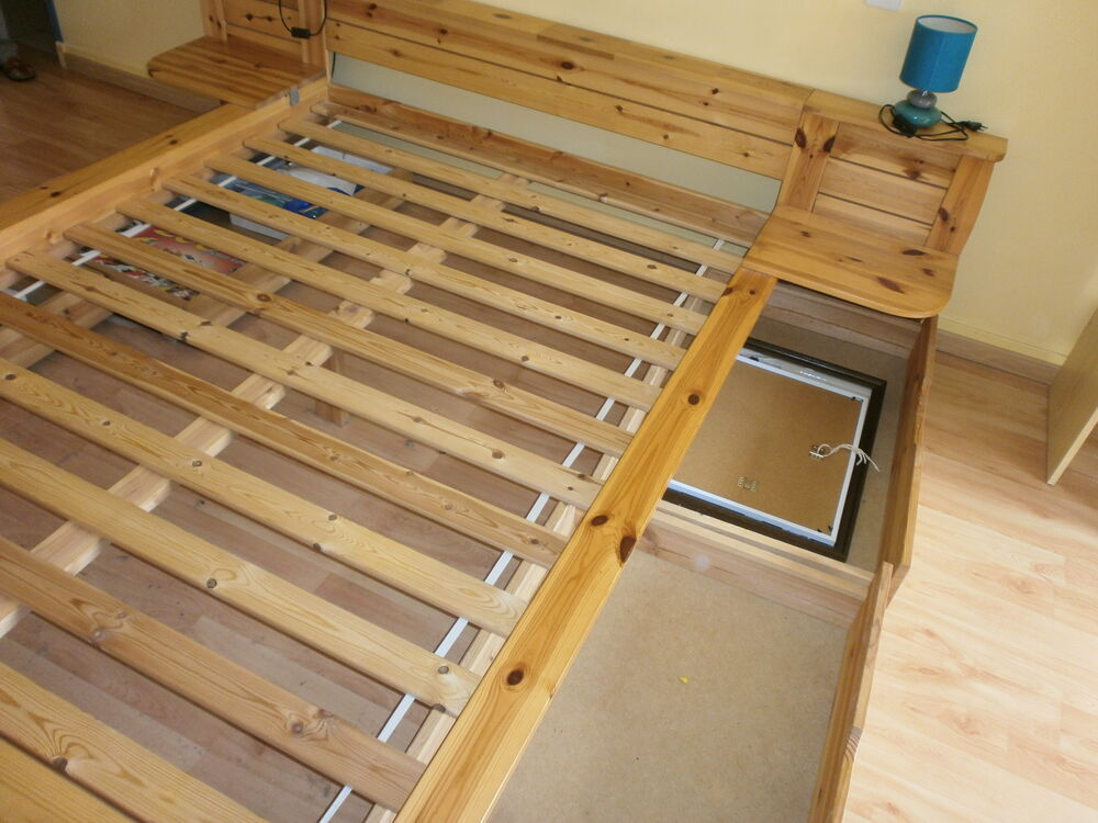 LIT A LATES AVEC 4 TIROIRES 90x56 SANS MATELAS 140x190 TBE Meubles