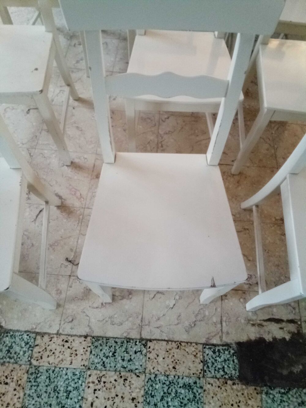 9 chaises blanche en bois ikea Meubles