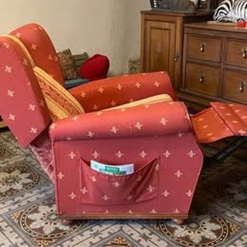 &agrave; donner Fauteuil relax tissu orange Meubles
