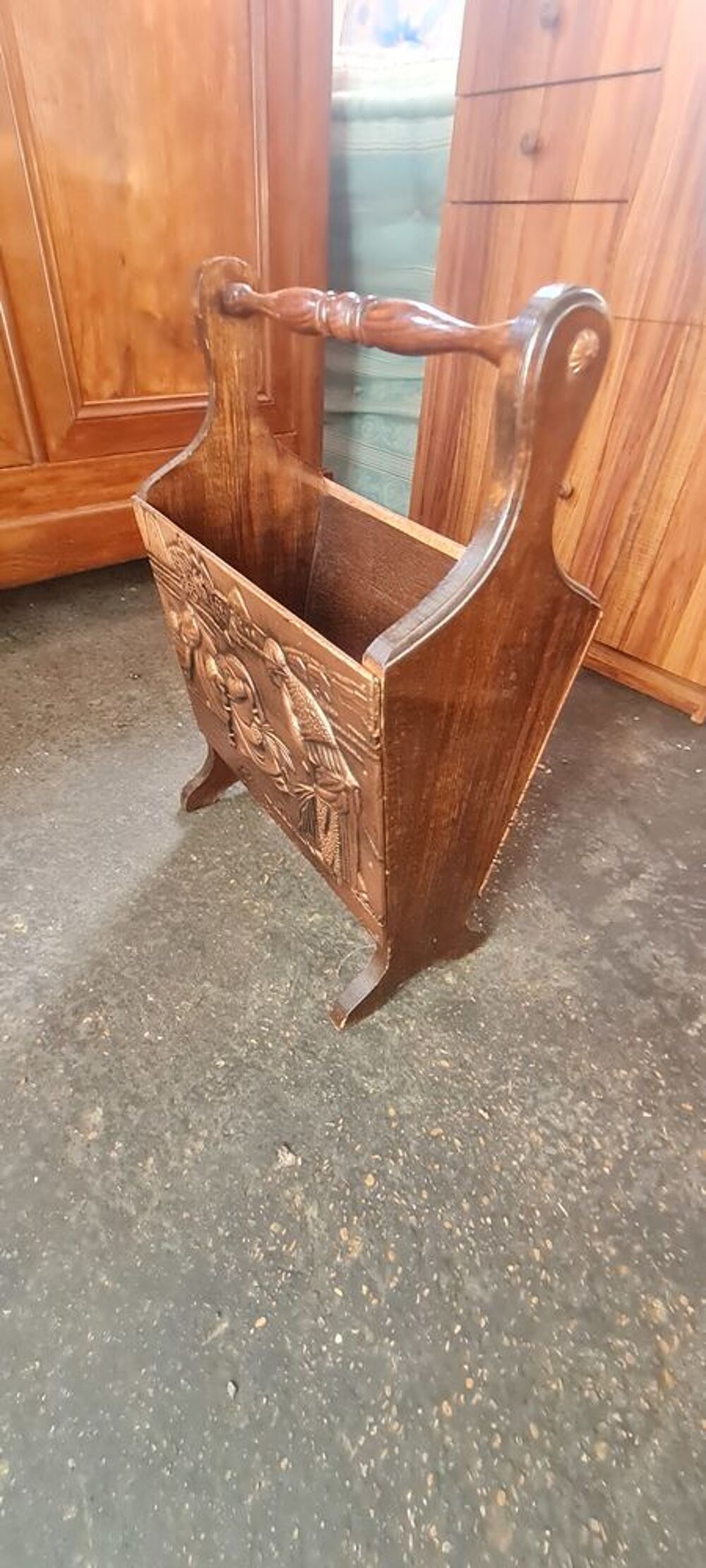porte parapluie en bois vintage Décoration