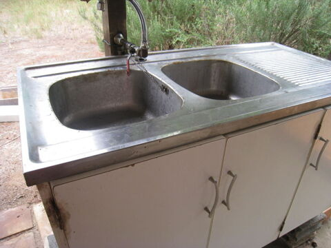 vier en inox double bac sur un meuble  3 portes 0 Bziers (34)