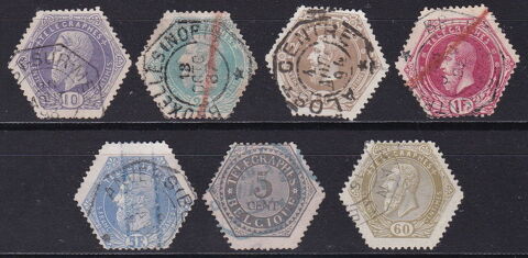 Timbres BELGIQUE Tlgramme 1871-1888 YT entre 3 et 14 1 Lyon 5 (69)