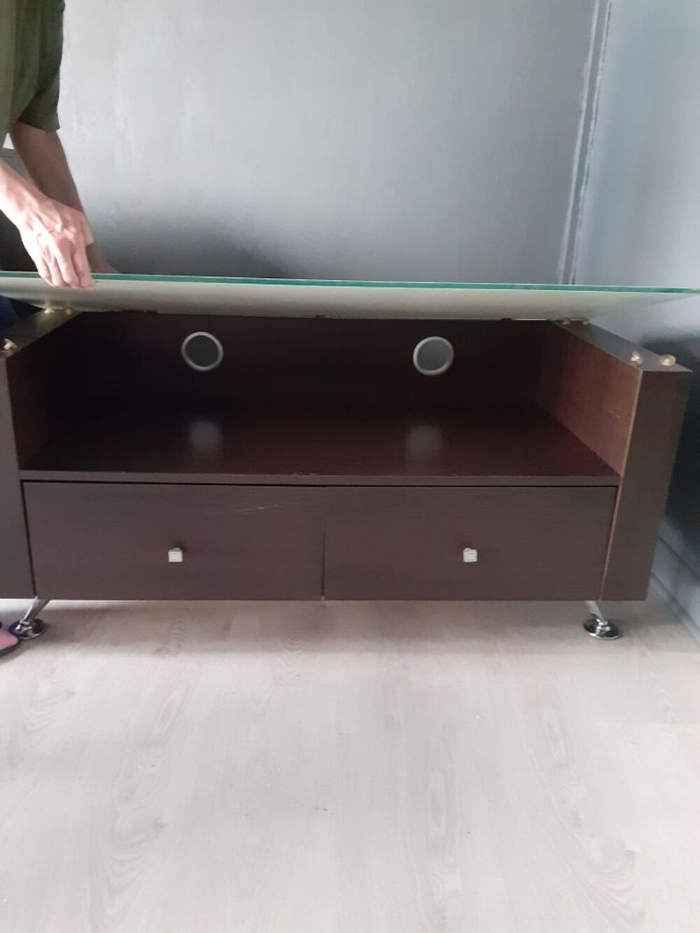 meuble tv avec verre tremp&eacute; Meubles