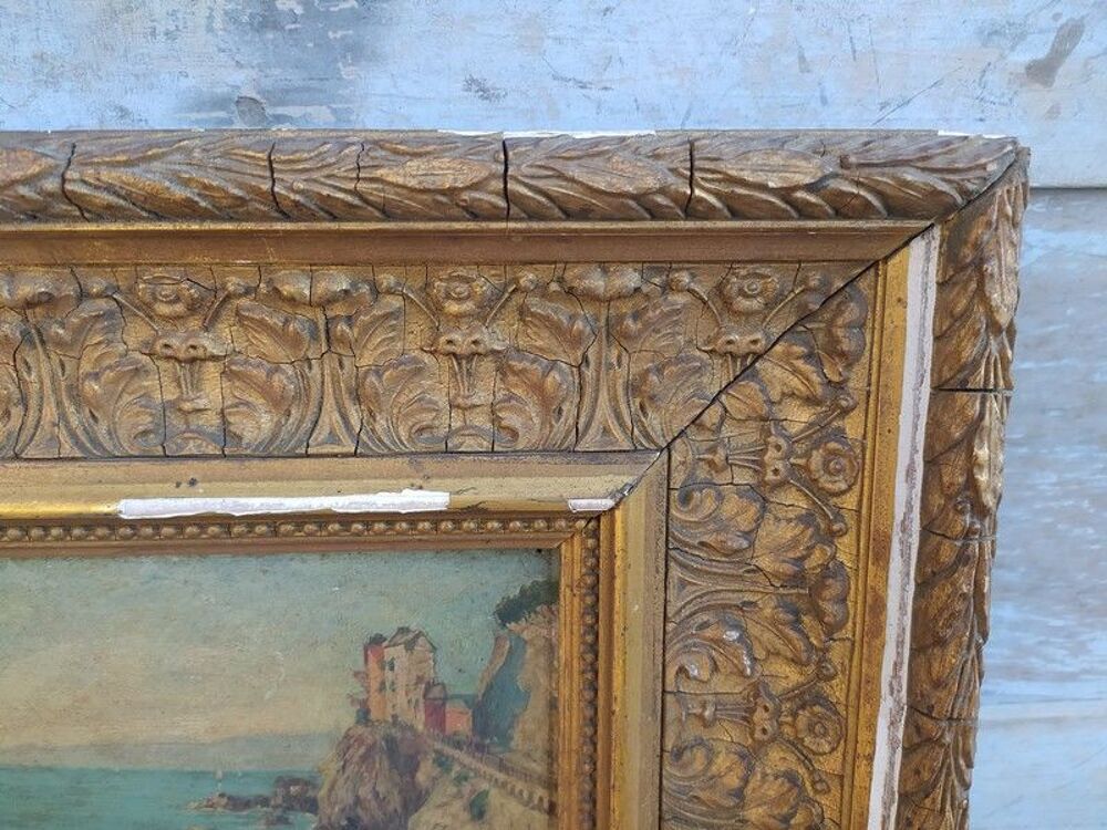 PAUL ENGEL Tableau C&ocirc;te Rocheuse Pegli Italie XIX&egrave;me 
