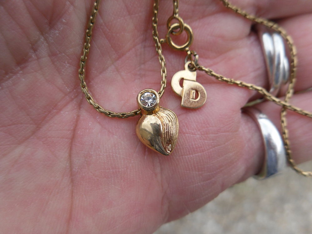  Pendentif-Zircon &amp; chaine de Marque... Vintage Bijoux et montres