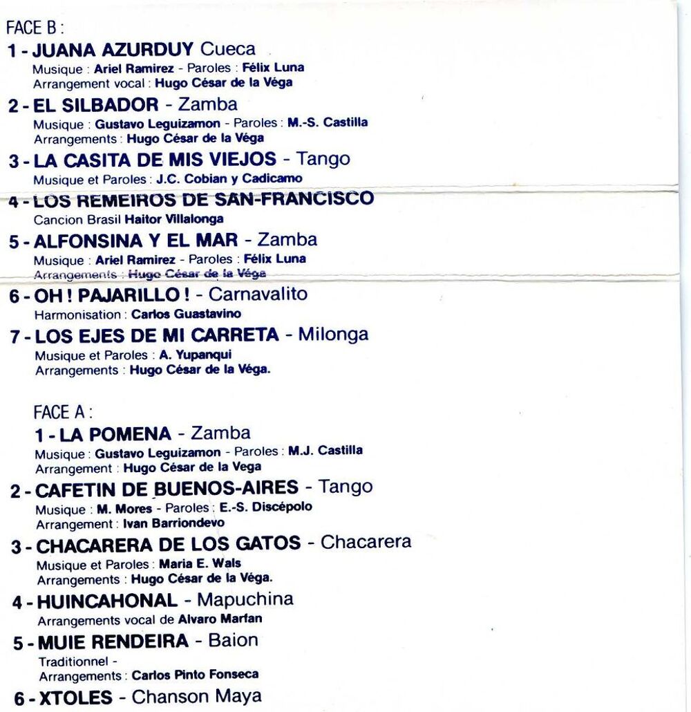 MUSICANTES - Ensemble musical d'Argentine, CD et vinyles