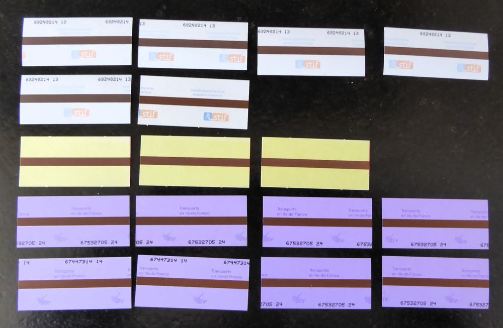 Lot de 15 tickets de M&eacute;tro-Train-RER Billetterie