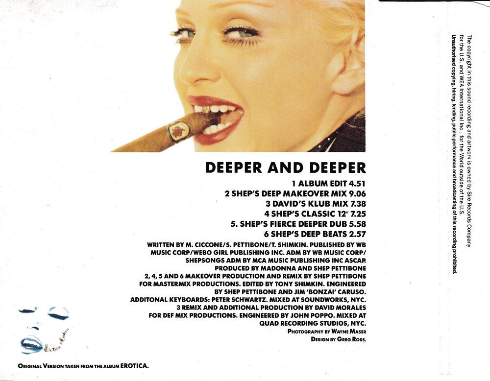 CD Madonna Deeper and Deeper CD et vinyles