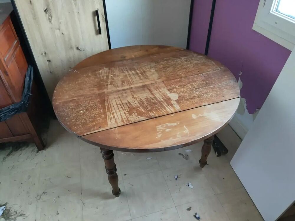 Table Ronde Bois &agrave; Restaurer Meubles