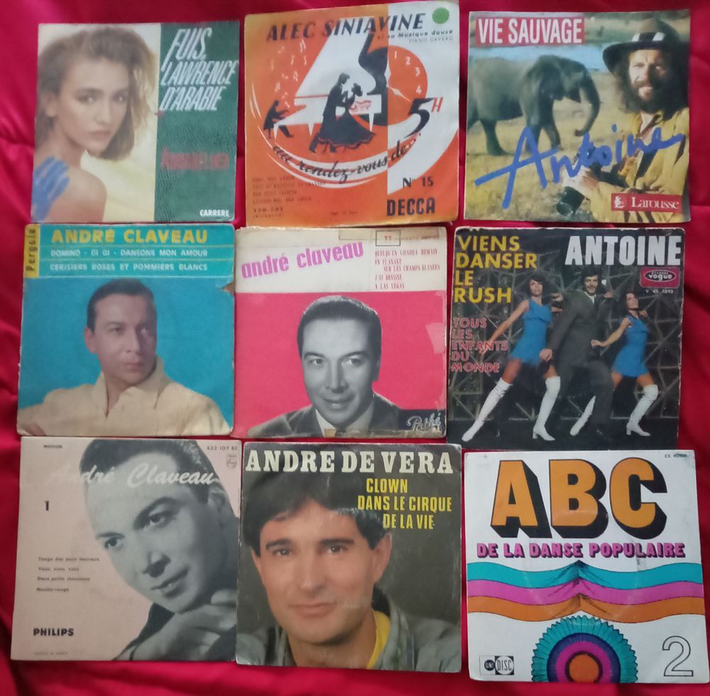 LOT DE 76 X DISQUES 45 TOURS FRANCAIS // A/ CD et vinyles