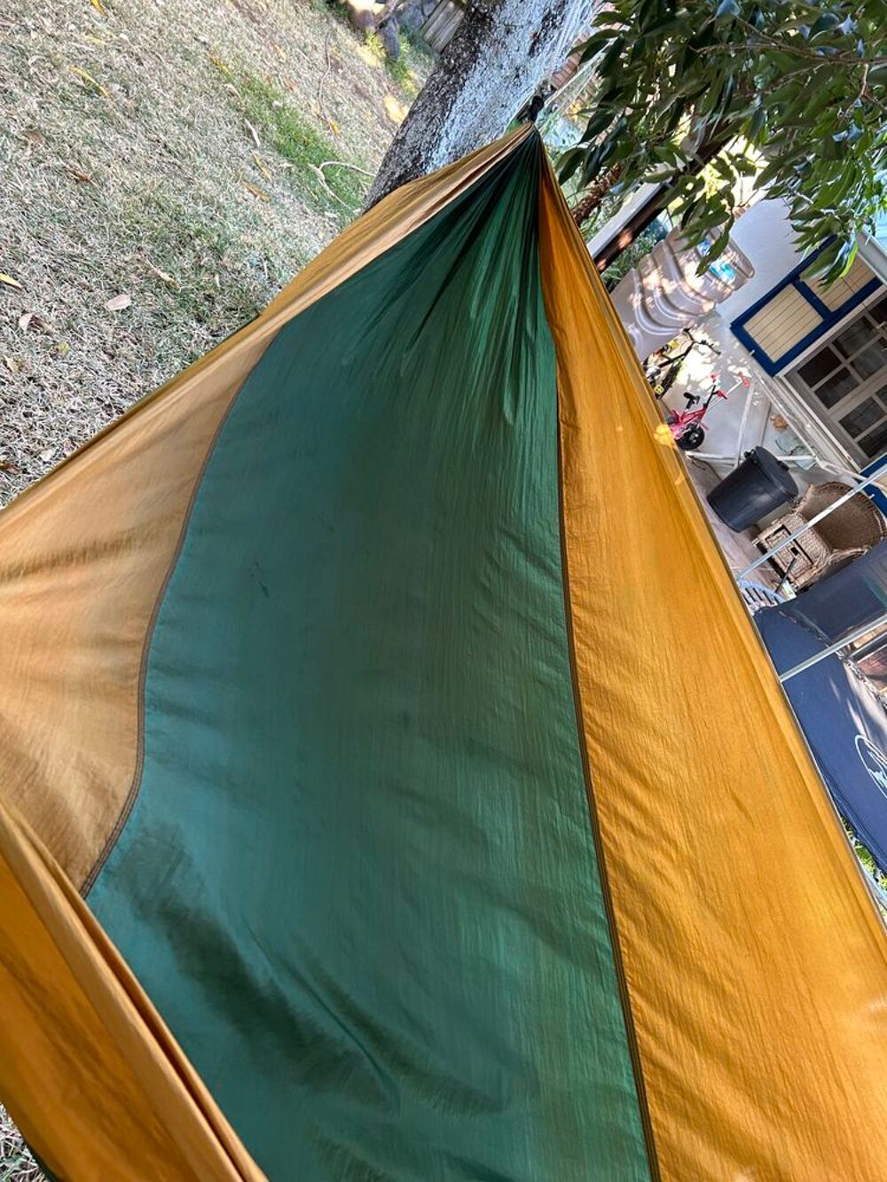 Id&eacute;e cadeau de No&euml;l! Hamac neuf 270cm x140cm toile parachute Jardin