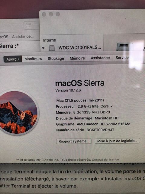 IMac 21pouces fin 2011 1to 450 Clichy-sous-Bois (93)