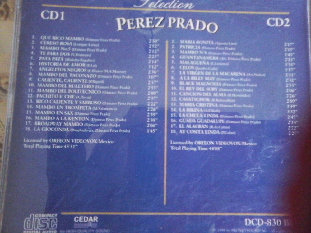Double CD SELECTION PEREZ PRADO Mambo King Audio et hifi