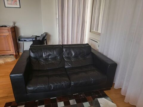 Canapé cuir noir Roche Bobois Orléans (45)