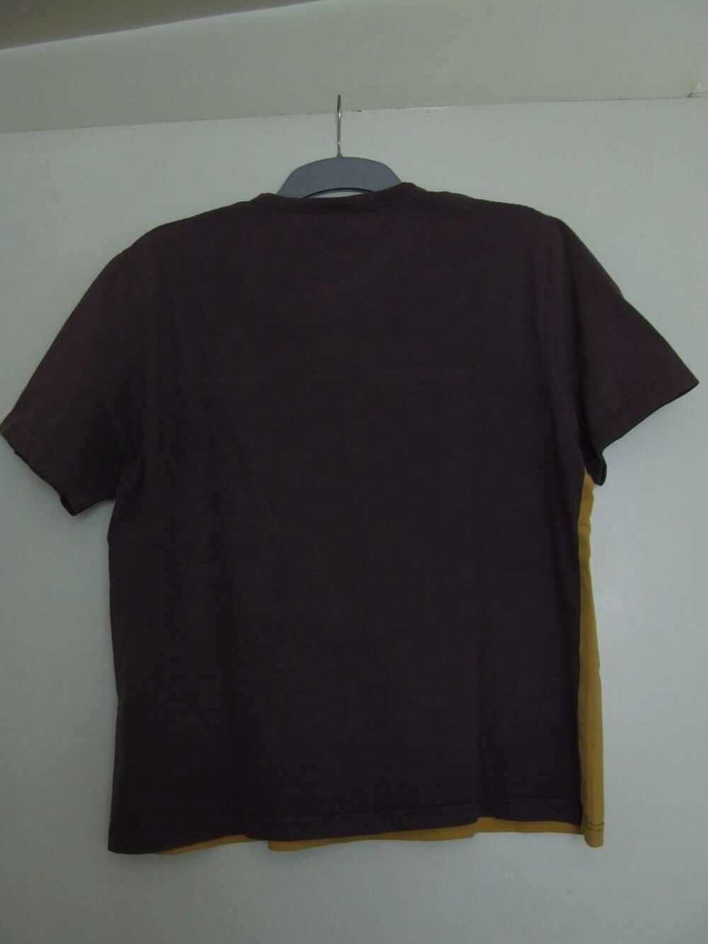 Tee-shirt col rond, CELIO, Ocre et marine, Taille L, TBE Vêtements
