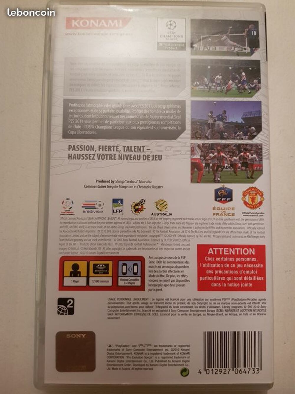 PES 2011 PRO EVOLUTION SOCCER PSP Consoles et jeux vidéos