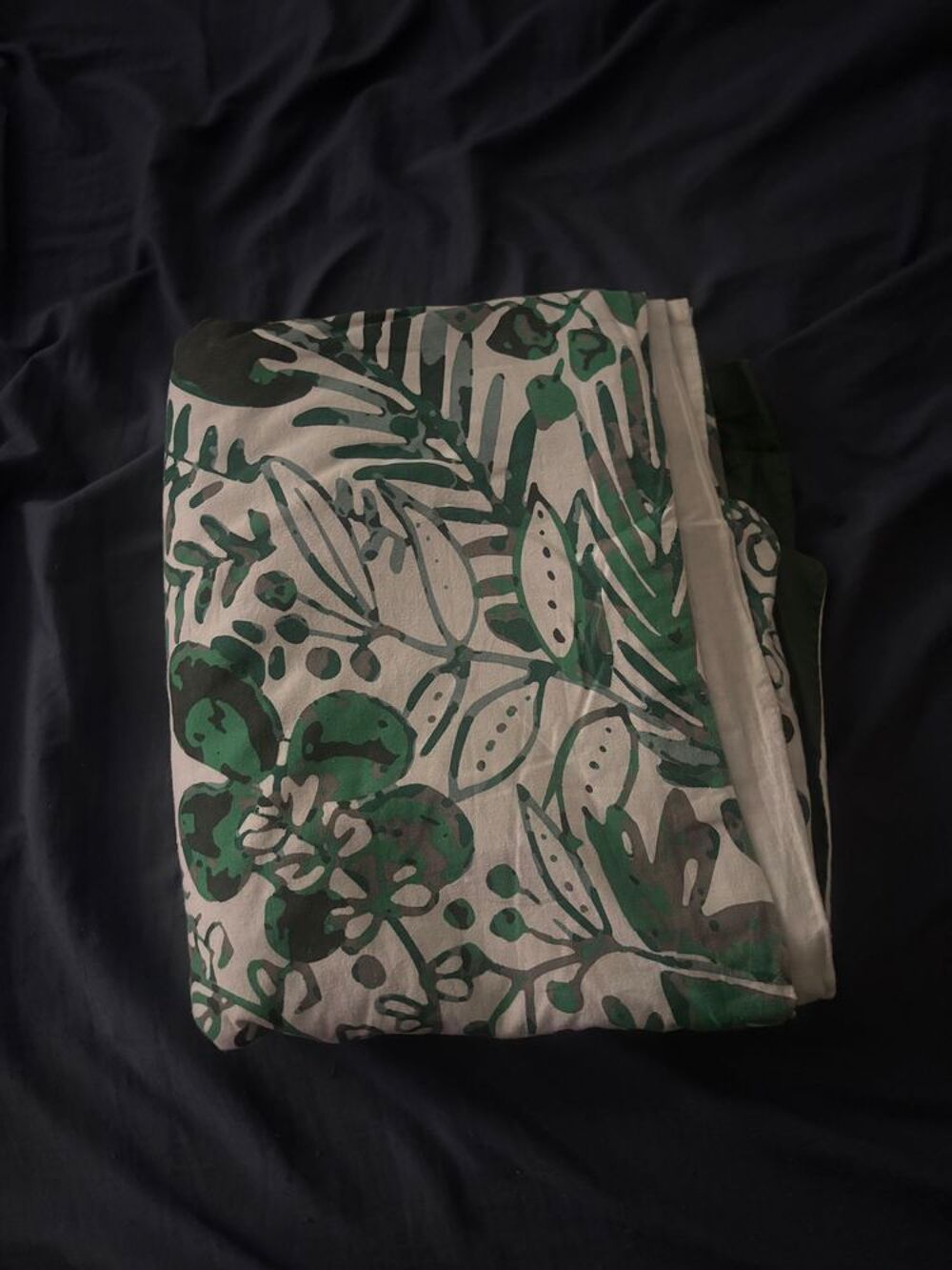 Housse De Couette Couleur Vert Et Blanc 