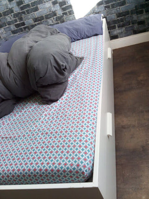 LIT 2 PLACES IKEA BRIMMES BLANC 4 TIROIRS 150 Bourges (18)