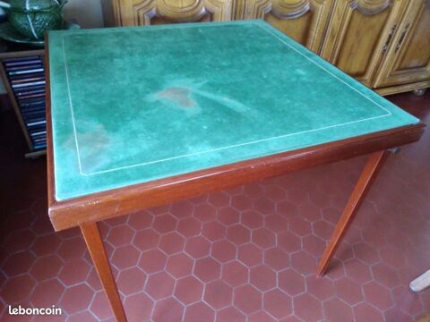 TABLE de jeux -pieds rabattables en bois -tapis vert 15 Wasquehal (59)