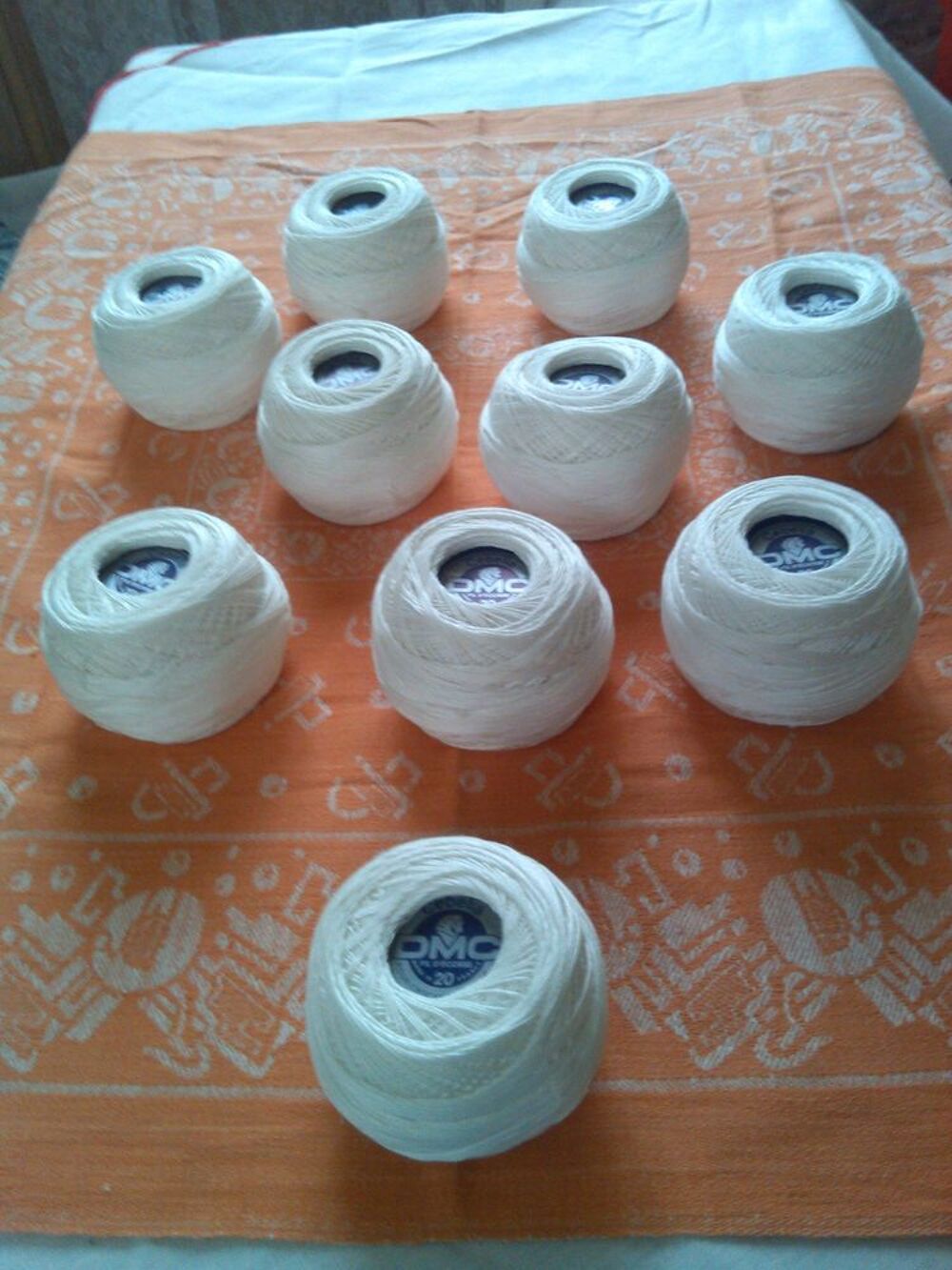 Pelotes de coton DMC "C&eacute;b&eacute;lia" N&deg;20 / BLANC Décoration