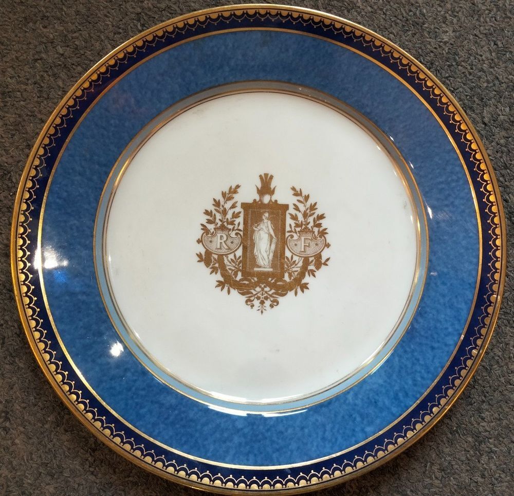 Assiette Porcelaine Rf S&egrave;vres 1885 