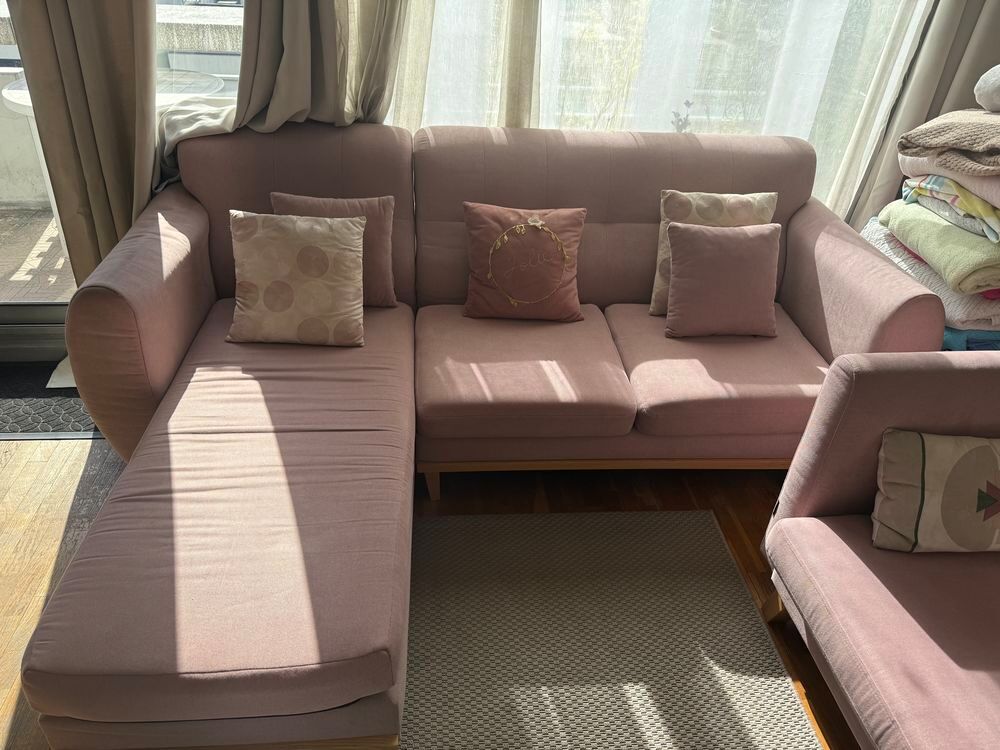 Ensemble canap&eacute; rose Meubles