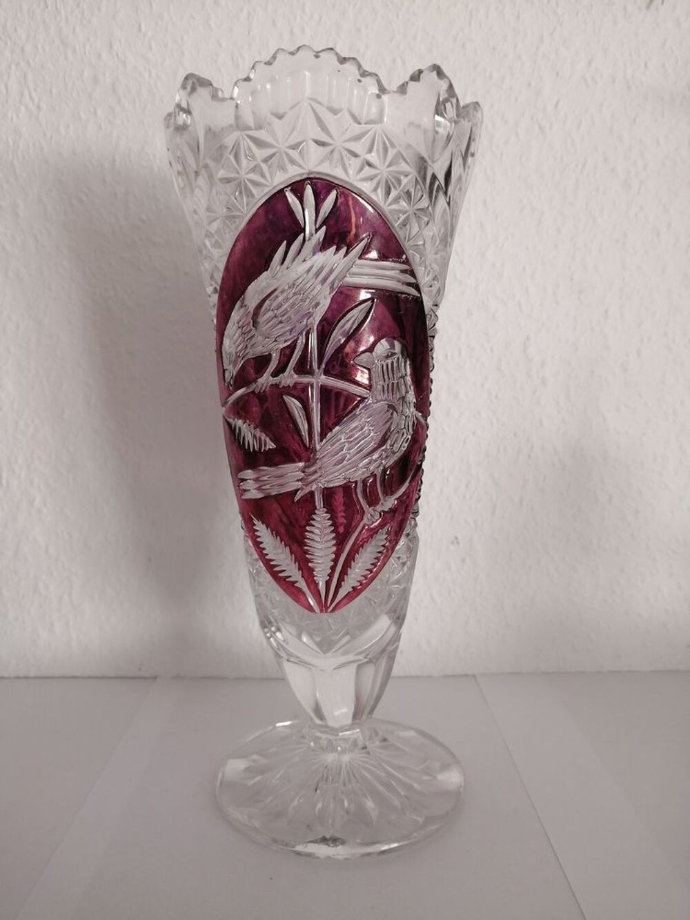 Tr&egrave;s beau vase Cristal Hofbauer - Purple Birds Décoration