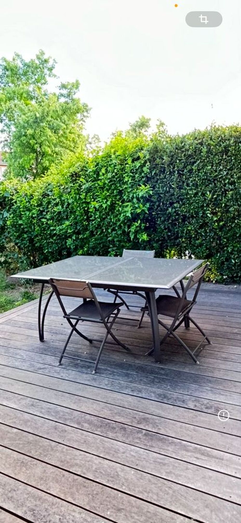 Table de jardin en verre et 6 chaises pliables Meubles