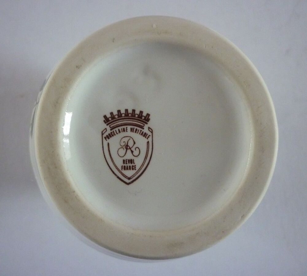 Lot 2 POTS vintage (REVOL France) "&Eacute;PICES" "MOUTARDE DIJON" Décoration