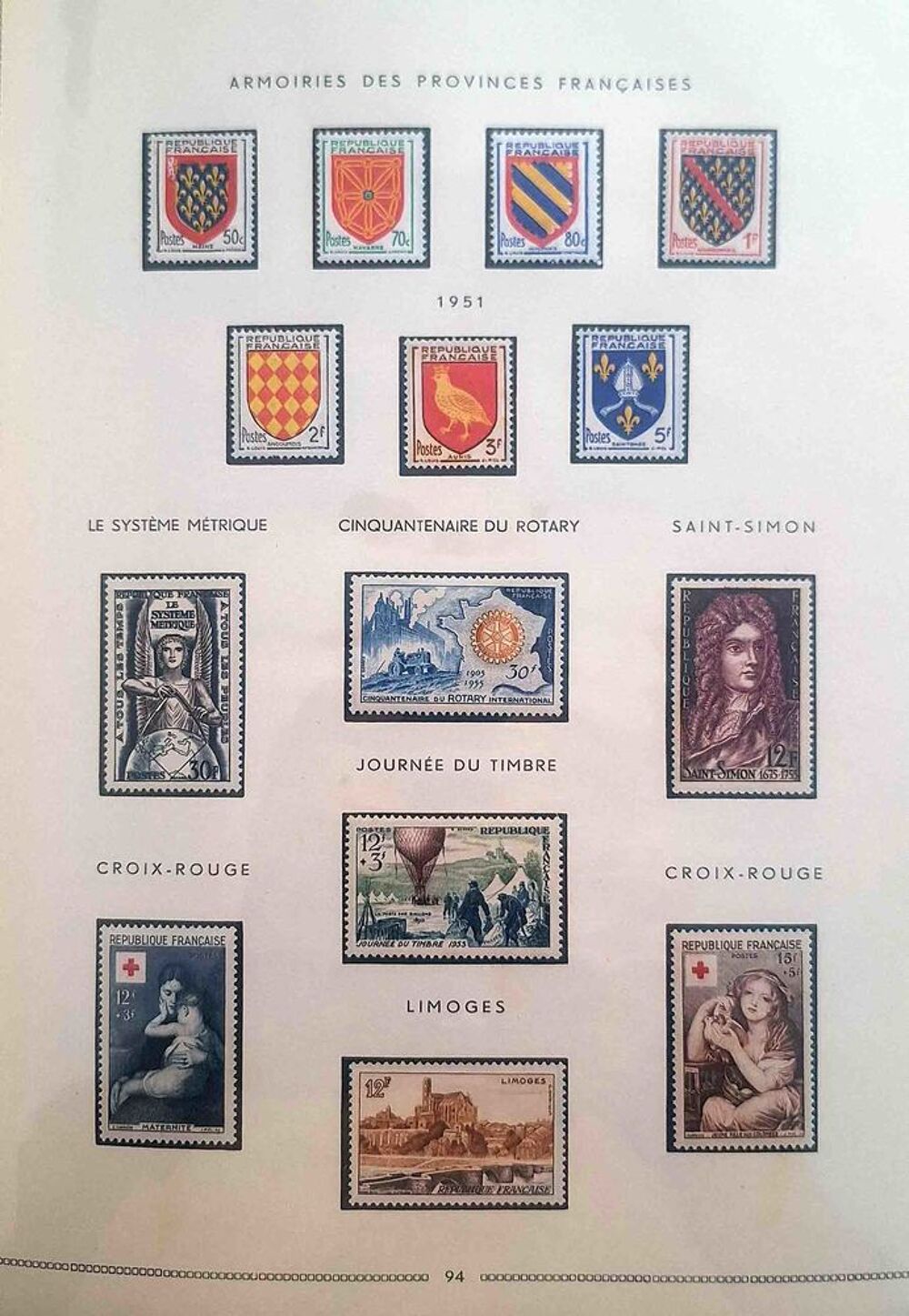 S&eacute;rie de timbres de collection de France G11 