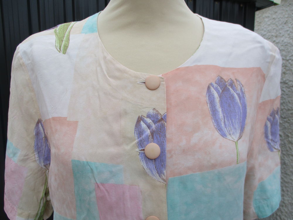 Chemisier/Blouse de Couleur Pastel : Taille 3 - Vintage Vêtements