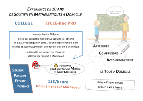 Cours et Soutien en Math&eacute;matiques 0 44270 Machecoul