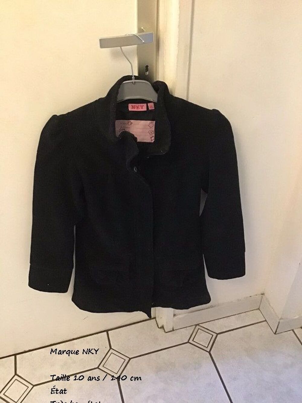 veste fille 10 ans NKY noire Vtements enfants