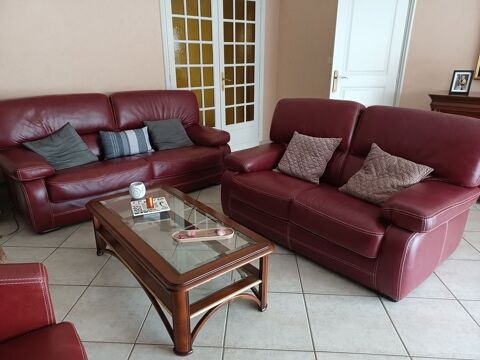 2 banquettes canap en cuir 450 La Haie-Fouassire (44)