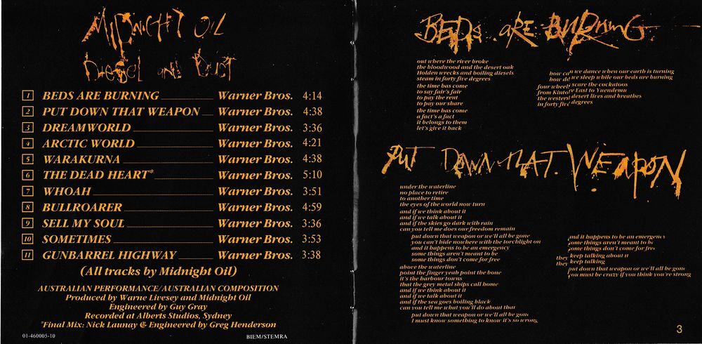 CD Midnight Oil Diesel And Dus CD et vinyles