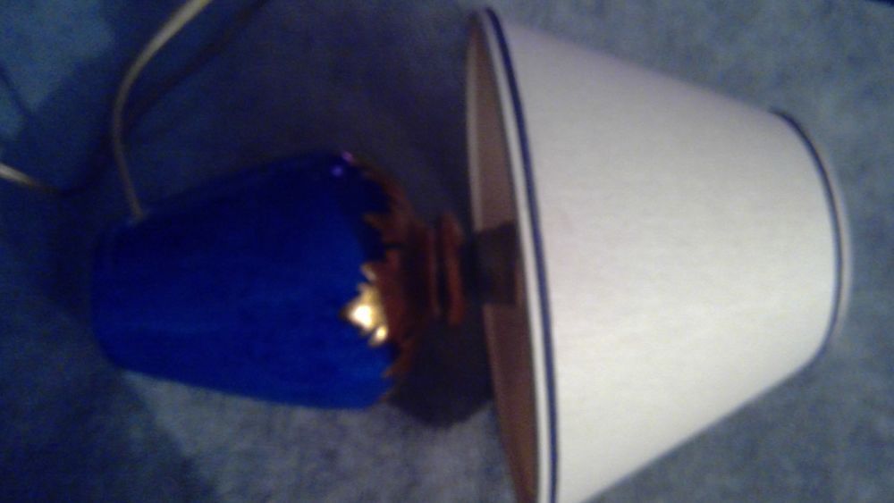 LAMPE DE CHEVET L. DRIMMER
BLEU ET OR
HAUTEUR 32 CM ENVIRON Décoration