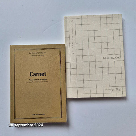 Lot de 2 carnets français de qualité pour dessins, notes, po 18 Saumur (49)