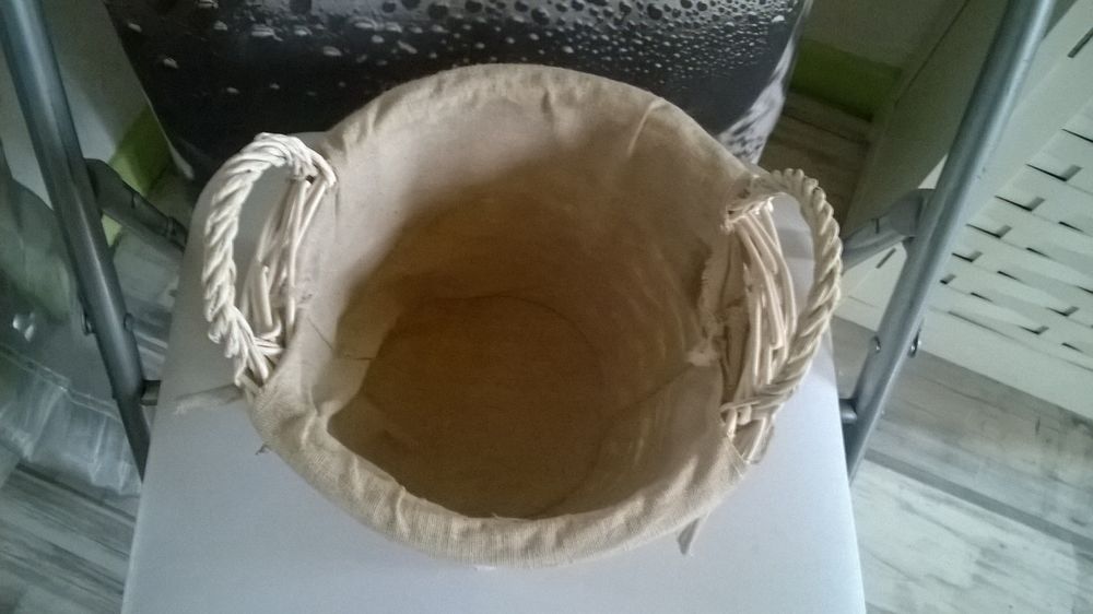 Panier Rond En Osier Blanc Avec Doublure Amovible Décoration
