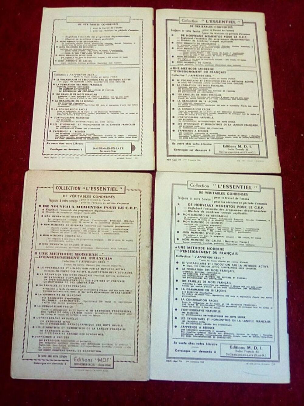 4 LIVRES DE CALCUL/SCIENCES/G&Eacute;OGRAPHIE/HISTOIRE ans 60 Livres et BD