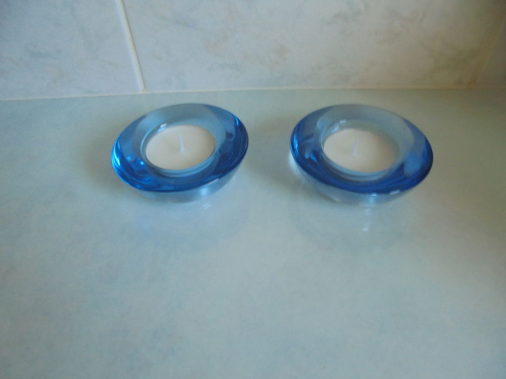 Lot de 2 photophores bleus (100) Décoration