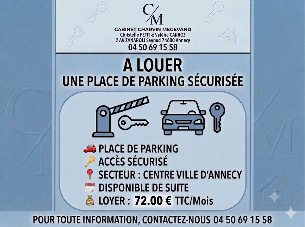 Location Parking/Garage Place de parking Avenue de Chambéry Annecy