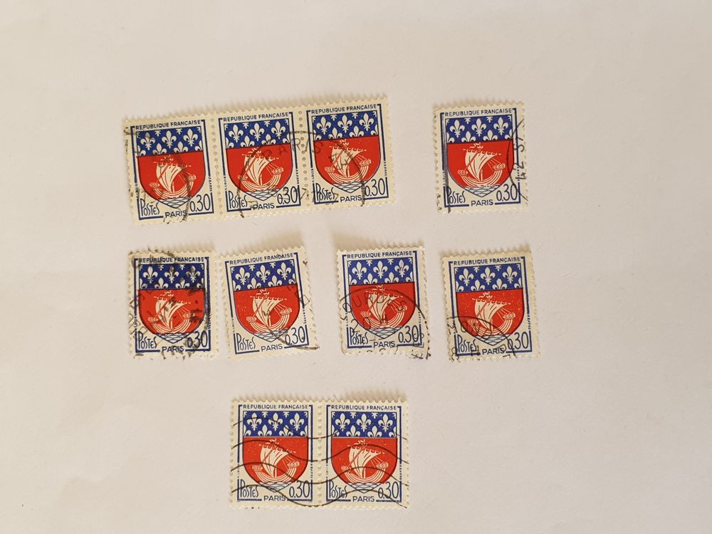 Timbre france Armoiries Paris 1962- lot 0.40 euro 