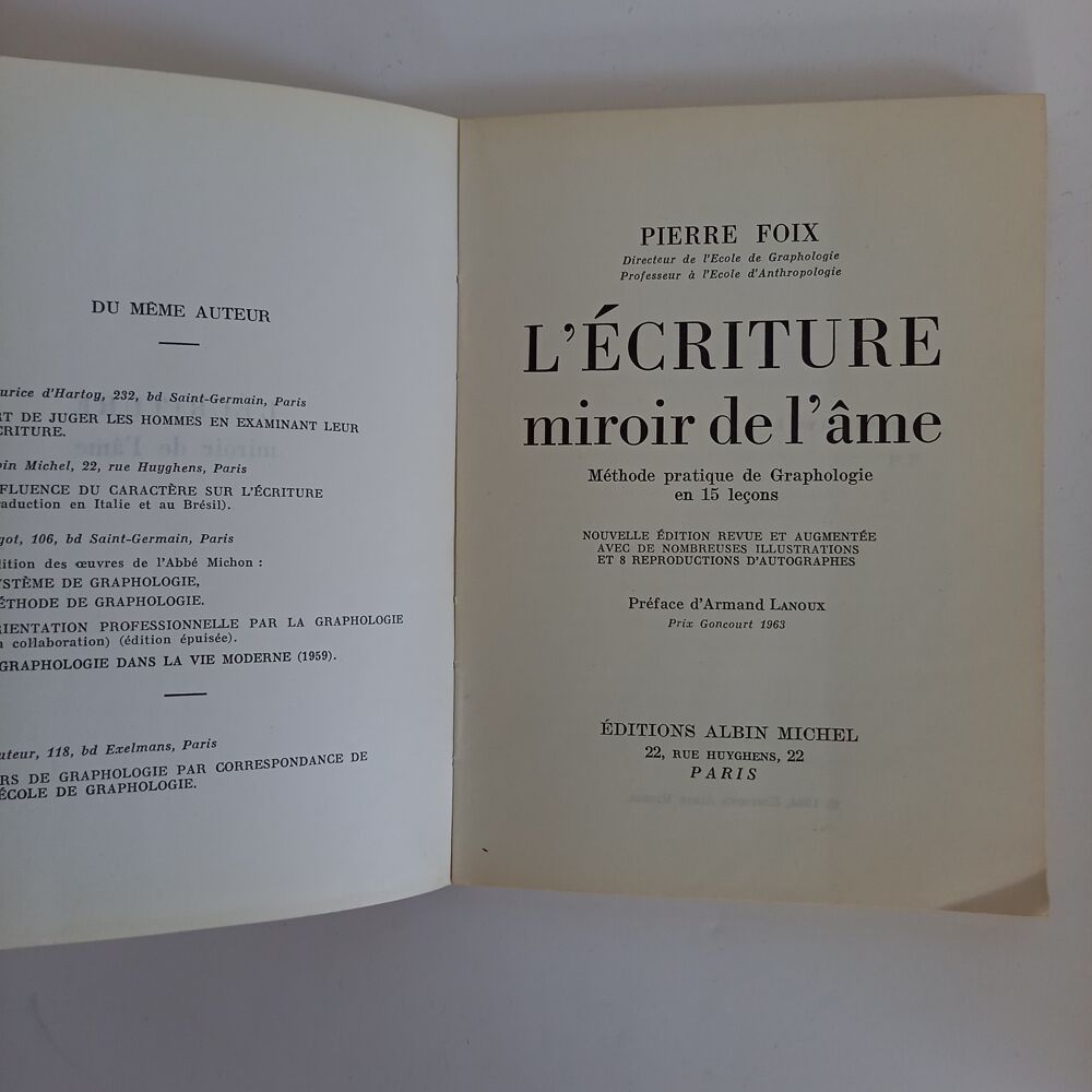 L'&eacute;criture, miroir de l'&acirc;me - Pierre Foix, m&eacute;thode simple de Livres et BD