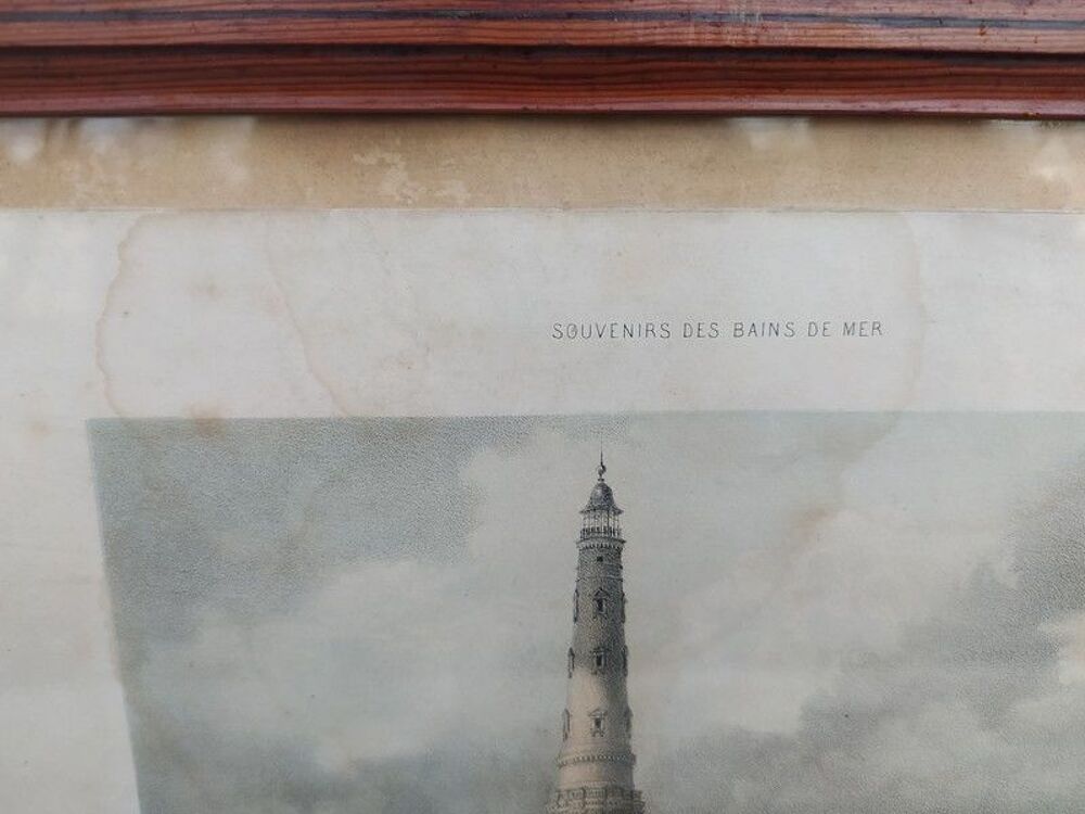 Tableau Phare de Cordouan Gironde Lithographie Mercereau 