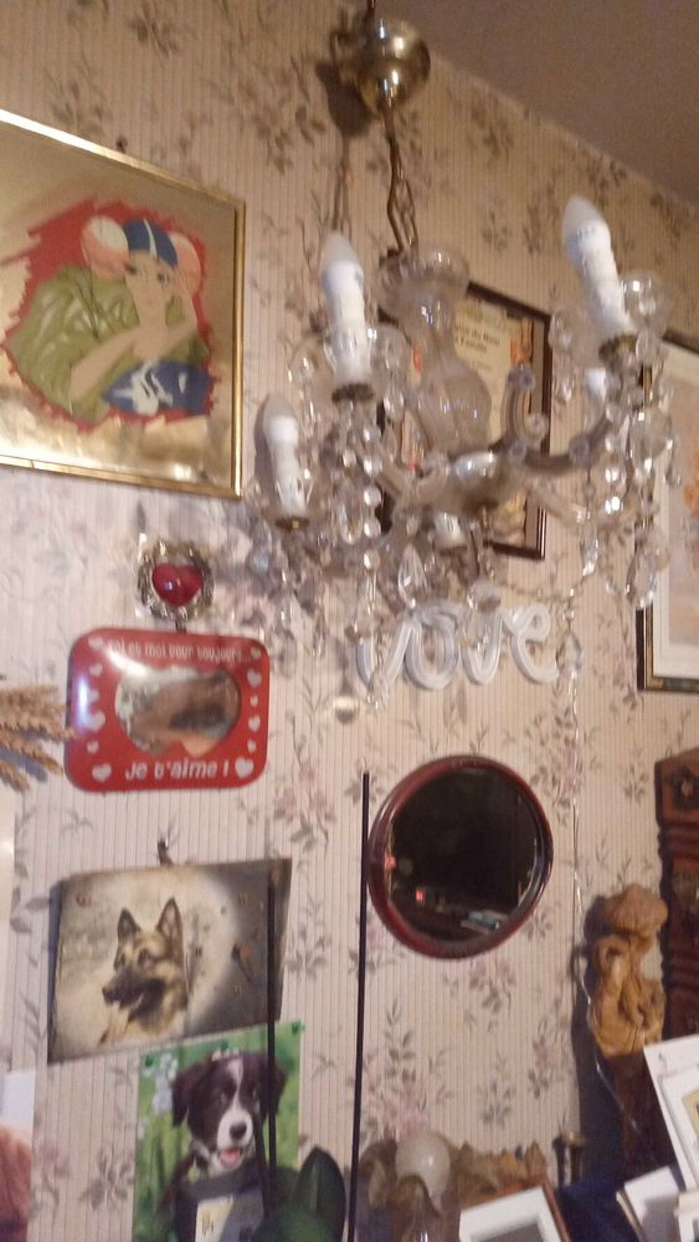 &agrave; vendre lustre rustique cinq lampes Décoration
